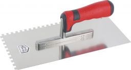 Glättekelle 28x13cm, Edelstahl 4mm-Zahnung, 2K-Gr., rot/anthraz (231204)