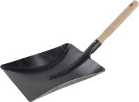 Kehrschaufel 220x230mm Stahlblech schwarz, Holzgriff (KEHR1)