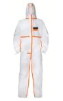uvex Einwegschutz-Overall (Chemikalienschutz) Typ 4B - weiß/orange mit Kapuze