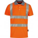 Vizwell Warnschutz-Poloshirt CoolPass mit senkrechten Reflektorstreifen