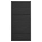GartenLand WPC Zaun Set Classico 90x180 cm Sichtschutz Anthrazit mit Rahmen Aluminium Anthrazit | o. Pfosten