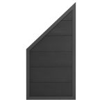 GartenLand WPC Zaun Set Classico 90x180/90 cm Sichtschutz Anthrazit mit Rahmen Aluminium Anthrazit | o. Pfosten
