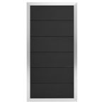 GartenLand WPC Zaun Set Classico 90x180 cm Sichtschutz Anthrazit mit Rahmen Aluminium Silber | o. Pfosten