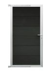 GartenLand Steckzauntor Classico 90x180 cm WPC Anthrazit Aluminium Silber