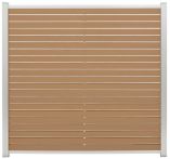 GartenLand Rhombus WPC Zaun Set Stockholm 180x180 cm Sichtschutz Steckzaun Karamellbraun Aluminium Silber | o. Pfosten