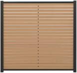 GartenLand Rhombus WPC Zaun Set Stockholm 180x180 cm Sichtschutz Steckzaun Karamellbraun Aluminium Anthrazit | o. Pfosten