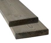 GartenLand Holz Terrassendiele Craftwood 28x145 mm Kiefer Grau FSC® Massivprofil 4-seitig Glatt Gehobelt