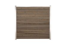 GartenLand Rhombus Holz Zaun Craftwood 180x180 cm Skandinavische Kiefer Grau FSC® Alu Silber Sichtschutz | o. Pfosten, o. Abschlussleiste