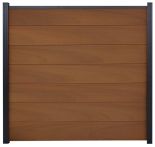 GartenLand WPC Zaun Set XL Ameland Co-extrudiert 180x180 cm Sichtschutz Steckzaun Mahagoni Alu Anthrazit | o. Pfosten, o. Abschlussleiste