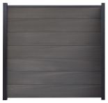 GartenLand WPC Zaun Set XL Ameland Co-extrudiert 180x180 cm Sichtschutz Steckzaun Amethystgrau Alu Anthrazit | o. Pfosten, o. Abschlussleiste