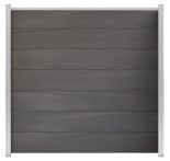 GartenLand WPC Zaun Set XL Ameland Co-extrudiert 180x180 cm Sichtschutz Steckzaun Amethystgrau Alu Silber | o. Pfosten, o. Abschlussleiste