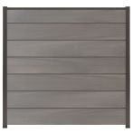 NA-LOG WPC Zaun Set XL Ameland Exclusive 180x180 cm Sichtschutz Steckzaun Amethystgrau Multicolor Alu Anthrazit | o. Pfosten