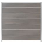 NA-LOG WPC Zaun Set XL Ameland Exclusive 180x180 cm Sichtschutz Steckzaun Amethystgrau Multicolor Alu Silber | o. Pfosten