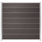 NA-LOG WPC Zaun Set XL Ameland Exclusive 180x180 cm Sichtschutz Steckzaun Anthrazit Alu Silber | o. Pfosten