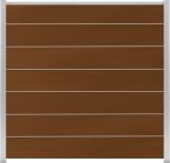 NA-LOG WPC Zaun Set XL Ameland Exclusive 180x180 cm Sichtschutz Steckzaun Ipê Alu Silber | o. Pfosten