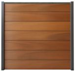 NA-LOG WPC Zaun Set XL Ameland Exclusive 180x180 cm Sichtschutz Steckzaun Mahagoni Multicolor Alu Anthrazit | o. Pfosten