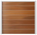 NA-LOG WPC Zaun Set XL Ameland Exclusive 180x180 cm Sichtschutz Steckzaun Mahagoni Multicolor Alu Silber | o. Pfosten