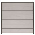 NA-LOG WPC Zaun Set XL Ameland Exclusive 180x180 cm Sichtschutz Steckzaun Sand-Multicolor Alu Anthrazit | o. Pfosten