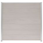 NA-LOG WPC Zaun Set XL Ameland Exclusive 180x180 cm Sichtschutz Steckzaun Sand-Multicolor Alu Silber | o. Pfosten