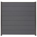 NA-LOG WPC Zaun Set XL Ameland Exclusive 180x180 cm Sichtschutz Steckzaun Schiefergrau Alu Anthrazit | o. Pfosten