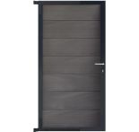 GartenLand Steckzauntor Ameland Co-extrudiert 90x175 cm WPC Amethystgrau Aluminium Anthrazit
