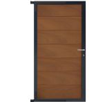 GartenLand Steckzauntor Ameland Co-extrudiert 90x175 cm WPC Mahagoni Aluminium Anthrazit