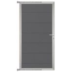 GartenLand Steckzauntor Ameland 90x175 cm WPC Schiefergrau Aluminium Silber