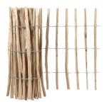 NA-LOG Holz Zaun Rollzaun Juist 500x90 cm Haselnuss Staketenabstand ca. 7-9 cm