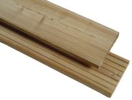 GartenLand Holz Terrassendiele 27x144 mm Kanadische Lärche PEFC Massivprofil Genutet und Geriffelt
