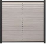 GartenLand Rhombus WPC Zaun Set Stockholm 180x180 cm Sichtschutz Steckzaun Sand-Multicolor Aluminium Anthrazit | o. Pfosten