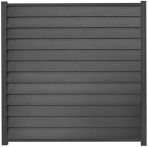 GartenLand WPC Zaun Set Schwedenprofil 180x180 cm Sichtschutz Steckzaun Anthrazit Holzstruktur Aluminium Anthrazit | o. Pfosten