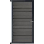 GartenLand Steckzauntor Schwedenprofil 90x175 cm WPC Anthrazit Holzstruktur Aluminium Anthrazit