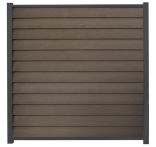 GartenLand WPC Zaun Set Schwedenprofil 180x180 cm Sichtschutz Steckzaun Braun Holzstruktur Aluminium Anthrazit | o. Pfosten