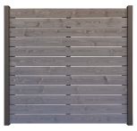 NA-LOG Holz Zaun Manchester 179x174 cm Sichtschutz Steckzaun Fichte/Kiefer Hellgrau lasiert PEFC Alu Anthrazit | o. Pfosten