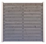 NA-LOG Holz Zaun Manchester 179x174 cm Sichtschutz Steckzaun Fichte/Kiefer Hellgrau lasiert PEFC Alu Silber | o. Pfosten