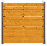 NA-LOG Holz Zaun Manchester 179x174 cm Sichtschutz Steckzaun Fichte/Kiefer Lärchefarbend lasiert PEFC Alu Anthrazit | o. Pfosten