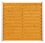 NA-LOG Holz Zaun Manchester 179x174 cm Sichtschutz Steckzaun Fichte/Kiefer Lärchefarbend lasiert PEFC Alu Silber | o. Pfosten