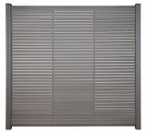 GartenLand WPC Zaun Set Air Gap 180x180 cm Sichtschutz Steckzaun Schiefergrau Aluminium Anthrazit | o. Pfosten