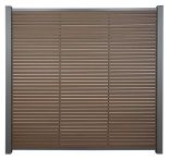 GartenLand WPC Zaun Set Air Gap 180x180 cm Sichtschutz Steckzaun Schokobraun Aluminium Anthrazit | o. Pfosten