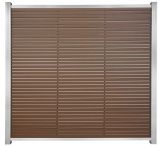 GartenLand WPC Zaun Set Air Gap 180x180 cm Sichtschutz Steckzaun Schokobraun Aluminium Silber | o. Pfosten