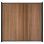 GartenLand WPC Zaun Set Shadowline Vertikal 175x180 cm Sichtschutz Steckzaun Mahagoni Aluminium Anthrazit | o. Pfosten