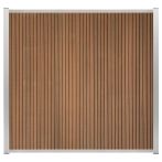 GartenLand WPC Zaun Set Shadowline Vertikal 175x180 cm Sichtschutz Steckzaun Mahagoni Aluminium Silber | o. Pfosten