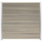 GartenLand WPC Zaun Set Shadowline 180x180 cm Sichtschutz Steckzaun Amethystgrau Alu Silber | o. Pfosten