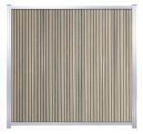 GartenLand WPC Zaun Set Shadowline Vertikal 175x180 cm Sichtschutz Steckzaun Amethystgrau Aluminium Silber | o. Pfosten