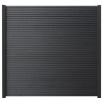 GartenLand WPC Zaun Set Shadowline 180x180 cm Sichtschutz Steckzaun Deep Black Alu Anthrazit | o. Pfosten