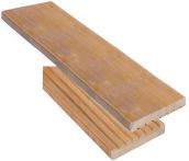 NA-LOG GartenLand Bangkirai Hartholz Terrassendiele 25x145 mm Genutet und Glatt Massivprofil