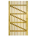 NA-LOG Lattenzauntor BERGAMO abgeschrägt 100x180 cm Holzzaun Fichte PEFC KDI Grün mit abgeschrägten Latten