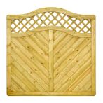 NA-LOG Massivzaun INNSBRUCK MASSIV mit Bogenmit Rankgitter 180x180 cm Holzzaun Fichte PEFC KDI Grün massiver Rahmen 44x88 mm sehr stabil