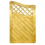 NA-LOG Massivzaun INNSBRUCK MASSIV mit Bogenmit Rankgitter 90x150/135 cm Holzzaun Fichte PEFC KDI Grün massiver Rahmen 44x88 mm sehr stabil