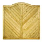 NA-LOG Massivzaun INNSBRUCK MASSIV Schwungbogen 180x180 cm Holzzaun Fichte PEFC KDI Grün massiver Rahmen 44x88 mm sehr stabil